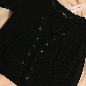 Kendall&Kylie Lace up sweater